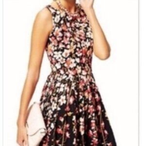 Talbots Dress Size 12 Floral A Line Sleeveless Party Dress, 100% Cotton SKU 550
